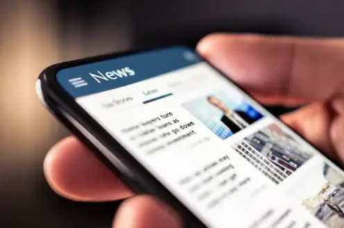 A smartphone screen showing a news app.