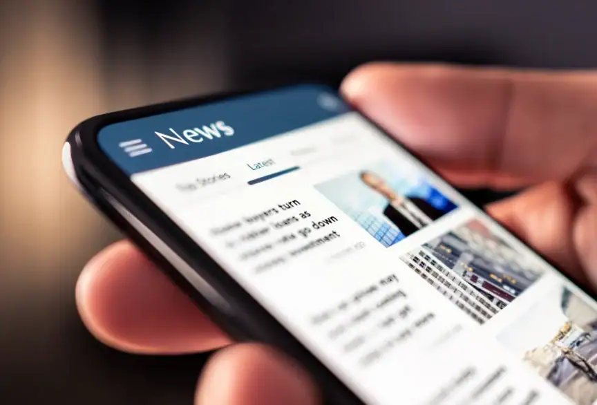 A smartphone screen showing a news app.