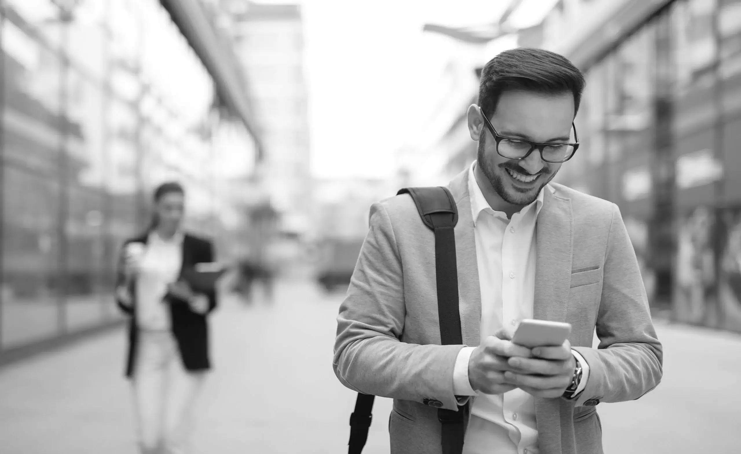 A man looking at his phone.