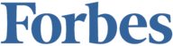 The blue Forbes logo displayed in a serif font on a transparent background.