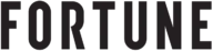 The image shows the word "FORTUNE" in bold, uppercase, black letters with a modern, condensed font.