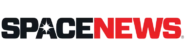 The image shows the "SpaceNews" logo with "SPACE" in black and "NEWS" in red, using bold, uppercase letters on a transparent background.